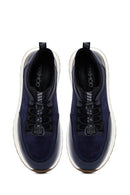 Erkek Lacivert Bağcıklı Deri Sneaker | Derimod Erkek Lacivert Bağcıklı Deri Sneaker | Derimod