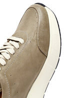 Men's Green Lace-Up Thick-Soled Nubuck Leather Sneakers | Derimod Men's Green Lace-Up Thick-Soled Nubuck Leather Sneakers | Derimod