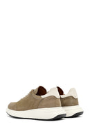 Men's Green Lace-Up Thick-Soled Nubuck Leather Sneakers | Derimod Men's Green Lace-Up Thick-Soled Nubuck Leather Sneakers | Derimod