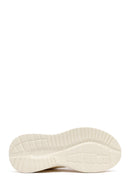 Men's Beige Lace-Up Thick-Sole Fabric Sneakers | Derimod Men's Beige Lace-Up Thick-Sole Fabric Sneakers | Derimod