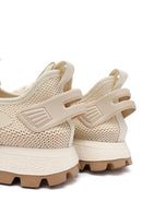 Derimod Zero Erkek Bej Bağcıklı Kalın Tabanlı Kumaş Sneaker | Derimod Derimod Zero Erkek Bej Bağcıklı Kalın Tabanlı Kumaş Sneaker | Derimod
