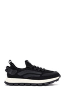 Derimod Zero Men's Black Lace-Up Thick-Sole Fabric Sneaker | Derimod Derimod Zero Men's Black Lace-Up Thick-Sole Fabric Sneaker | Derimod
