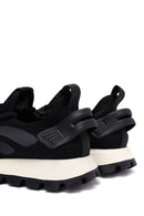 Derimod Zero Men's Black Lace-Up Thick-Sole Fabric Sneaker | Derimod Derimod Zero Men's Black Lace-Up Thick-Sole Fabric Sneaker | Derimod