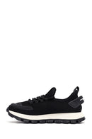 Derimod Zero Men's Black Lace-Up Thick-Sole Fabric Sneaker | Derimod Derimod Zero Men's Black Lace-Up Thick-Sole Fabric Sneaker | Derimod