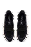 Derimod Zero Men's Black Lace-Up Thick-Sole Fabric Sneaker | Derimod Derimod Zero Men's Black Lace-Up Thick-Sole Fabric Sneaker | Derimod