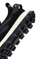 Derimod Zero Men's Black Lace-Up Thick-Sole Fabric Sneaker | Derimod Derimod Zero Men's Black Lace-Up Thick-Sole Fabric Sneaker | Derimod