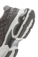 Men's Grey Lace-Up Thick-Sole Fabric Sneakers | Derimod Men's Grey Lace-Up Thick-Sole Fabric Sneakers | Derimod