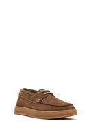 Men's Mink Lace-Up Suede Leather Casual Shoes | Derimod Men's Mink Lace-Up Suede Leather Casual Shoes | Derimod