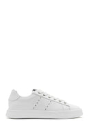 Erkek Beyaz Bağcıklı Deri Sneaker | Derimod Erkek Beyaz Bağcıklı Deri Sneaker | Derimod
