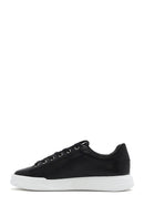 Erkek Siyah Bağcıklı Deri Sneaker | Derimod Erkek Siyah Bağcıklı Deri Sneaker | Derimod