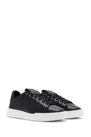 Erkek Siyah Bağcıklı Deri Sneaker | Derimod Erkek Siyah Bağcıklı Deri Sneaker | Derimod