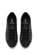 Erkek Siyah Bağcıklı Deri Sneaker | Derimod Erkek Siyah Bağcıklı Deri Sneaker | Derimod