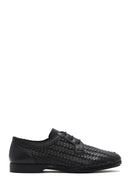 Men's Black Braided Lace-Up Leather Casual Shoes | Derimod Men's Black Braided Lace-Up Leather Casual Shoes | Derimod