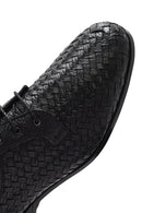 Men's Black Braided Lace-Up Leather Casual Shoes | Derimod Men's Black Braided Lace-Up Leather Casual Shoes | Derimod