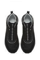 Erkek Siyah Bağcıklı Deri Sneaker | Derimod Erkek Siyah Bağcıklı Deri Sneaker | Derimod
