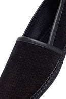 Erkek Siyah Süet Deri Espadril | Derimod Erkek Siyah Süet Deri Espadril | Derimod