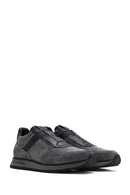 Erkek Gri Bağcıklı Deri Casual Sneaker | Derimod Erkek Gri Bağcıklı Deri Casual Sneaker | Derimod