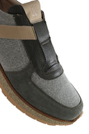 Erkek Haki Bağcıklı Deri Casual Sneaker | Derimod Erkek Haki Bağcıklı Deri Casual Sneaker | Derimod