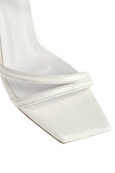 Women's White Ankle Buckle Stoned Thin Heel Patent Leather Sandals | Derimod Women's White Ankle Buckle Stoned Thin Heel Patent Leather Sandals | Derimod