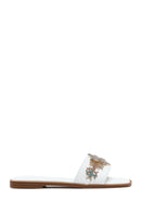 Women's White Stone Slippers | Derimod Women's White Stone Slippers | Derimod