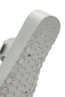Women's Grey Banded Thick Soled Jelly Slippers | Derimod Women's Grey Banded Thick Soled Jelly Slippers | Derimod