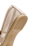 Women's Beige Strapped Mesh Ballet Flats | Derimod Women's Beige Strapped Mesh Ballet Flats | Derimod