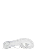 Women's Transparent Jelly Back Buckle Stoned Sandals | Derimod Women's Transparent Jelly Back Buckle Stoned Sandals | Derimod