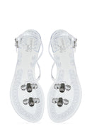 Women's Transparent Jelly Back Buckle Stoned Sandals | Derimod Women's Transparent Jelly Back Buckle Stoned Sandals | Derimod