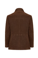 Aguero Men's Brown Suede Leather Jacket | Derimod Aguero Men's Brown Suede Leather Jacket | Derimod
