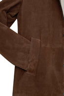 Aguero Men's Brown Suede Leather Jacket | Derimod Aguero Men's Brown Suede Leather Jacket | Derimod