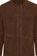 Aguero Men's Brown Suede Leather Jacket | Derimod Aguero Men's Brown Suede Leather Jacket | Derimod