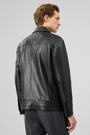 Axel Men's Black Leather Jacket | Derimod Axel Men's Black Leather Jacket | Derimod