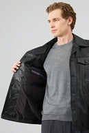 Axel Men's Black Leather Jacket | Derimod Axel Men's Black Leather Jacket | Derimod