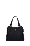 Women's Black Long Strap Printed Mini Shoulder Bag | Derimod Women's Black Long Strap Printed Mini Shoulder Bag | Derimod