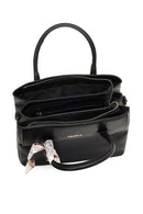 Kadın Siyah Uzun Askılı Aksesuarlı Kol Çantası | Derimod Kadın Siyah Uzun Askılı Aksesuarlı Kol Çantası | Derimod