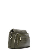 Kadın Haki Uzun Askılı Kroko Çapraz Çanta | Derimod Kadın Haki Uzun Askılı Kroko Çapraz Çanta | Derimod