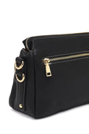 Women's Black Long Strapped Patterned Crossbody Bag | Derimod Women's Black Long Strapped Patterned Crossbody Bag | Derimod
