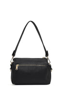 Women's Black Long Strapped Patterned Crossbody Bag | Derimod Women's Black Long Strapped Patterned Crossbody Bag | Derimod