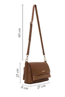 Woman Brown Long Strap Crossbody Bag | Derimod Woman Brown Long Strap Crossbody Bag | Derimod