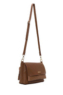 Woman Brown Long Strap Crossbody Bag | Derimod Woman Brown Long Strap Crossbody Bag | Derimod