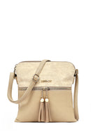 Women's Beige Long Strap Tassel Crossbody Bag | Derimod Women's Beige Long Strap Tassel Crossbody Bag | Derimod