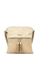 Women's Beige Long Strap Tassel Crossbody Bag | Derimod Women's Beige Long Strap Tassel Crossbody Bag | Derimod