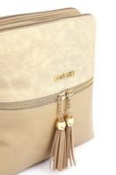 Women's Beige Long Strap Tassel Crossbody Bag | Derimod Women's Beige Long Strap Tassel Crossbody Bag | Derimod