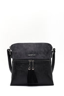 Kadın Siyah Uzun Askılı Püsküllü Çapraz Çanta | Derimod Kadın Siyah Uzun Askılı Püsküllü Çapraz Çanta | Derimod