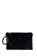 Women's Black Chain Strap Plush Clutch Bag | Derimod Women's Black Chain Strap Plush Clutch Bag | Derimod
