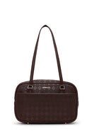 Women's Brown Printed Shoulder Bag | Derimod Women's Brown Printed Shoulder Bag | Derimod