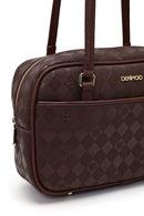 Women's Brown Printed Shoulder Bag | Derimod Women's Brown Printed Shoulder Bag | Derimod
