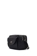 Women's Black Long Strap Knitted Crossbody Bag | Derimod Women's Black Long Strap Knitted Crossbody Bag | Derimod