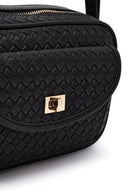 Women's Black Long Strap Knitted Crossbody Bag | Derimod Women's Black Long Strap Knitted Crossbody Bag | Derimod