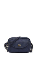 Women's Navy Blue Long Strap Knitted Crossbody Bag | Derimod Women's Navy Blue Long Strap Knitted Crossbody Bag | Derimod